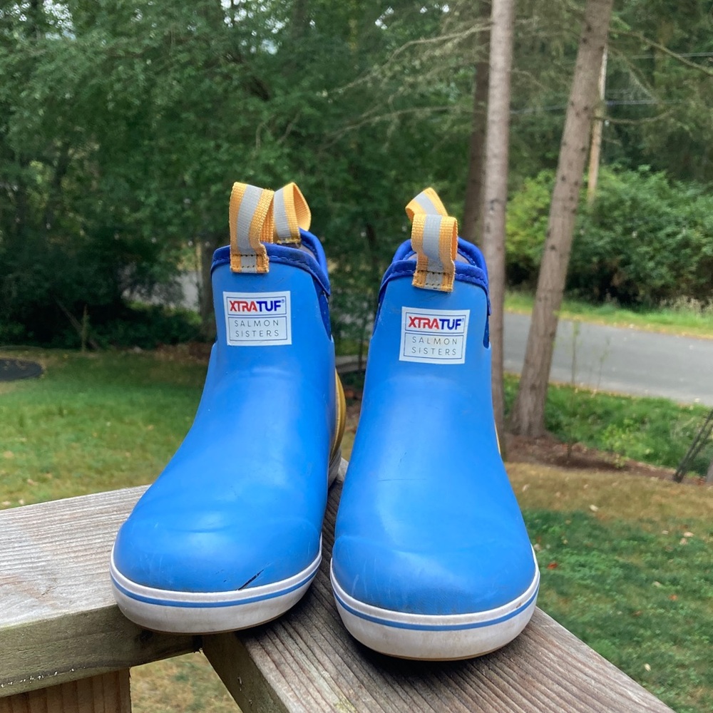 Xtratuf Waterproof Deck Boots - Blue + Yellow/Orca Print